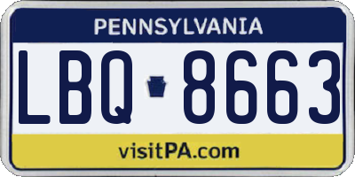 PA license plate LBQ8663