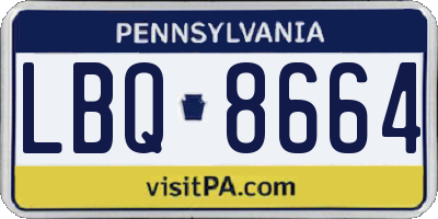 PA license plate LBQ8664