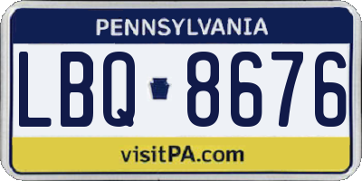PA license plate LBQ8676