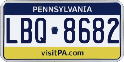 PA license plate LBQ8682