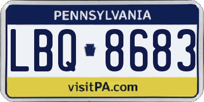 PA license plate LBQ8683