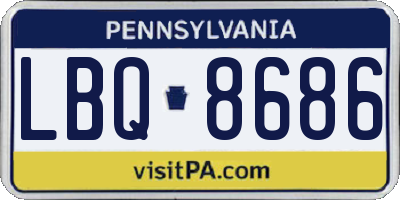PA license plate LBQ8686