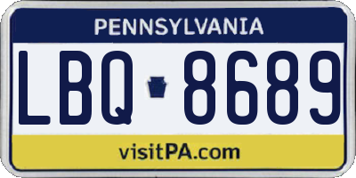 PA license plate LBQ8689