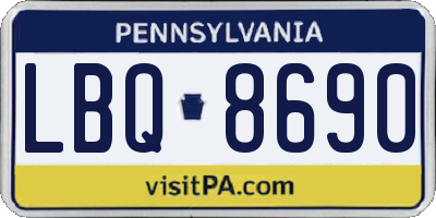 PA license plate LBQ8690