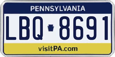 PA license plate LBQ8691