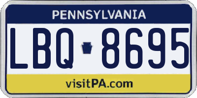 PA license plate LBQ8695