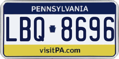 PA license plate LBQ8696