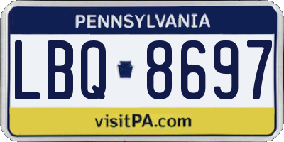 PA license plate LBQ8697