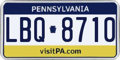 PA license plate LBQ8710