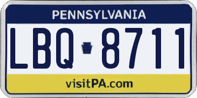 PA license plate LBQ8711