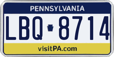 PA license plate LBQ8714