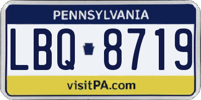 PA license plate LBQ8719
