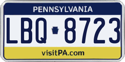 PA license plate LBQ8723