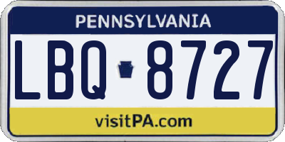 PA license plate LBQ8727