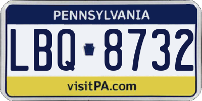 PA license plate LBQ8732