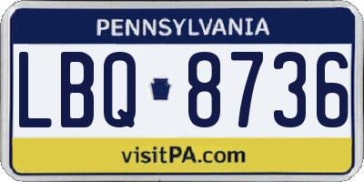 PA license plate LBQ8736