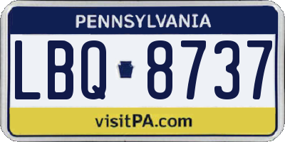 PA license plate LBQ8737