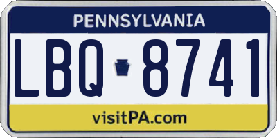 PA license plate LBQ8741