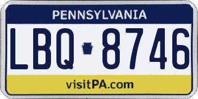 PA license plate LBQ8746