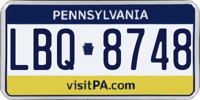 PA license plate LBQ8748