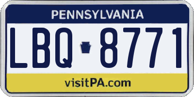 PA license plate LBQ8771