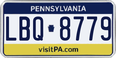 PA license plate LBQ8779