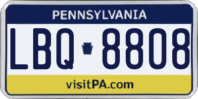 PA license plate LBQ8808