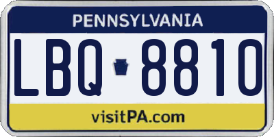 PA license plate LBQ8810
