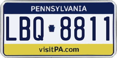 PA license plate LBQ8811