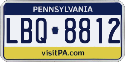 PA license plate LBQ8812