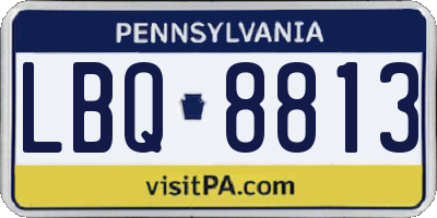 PA license plate LBQ8813