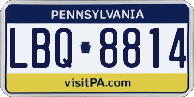 PA license plate LBQ8814