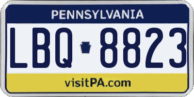 PA license plate LBQ8823