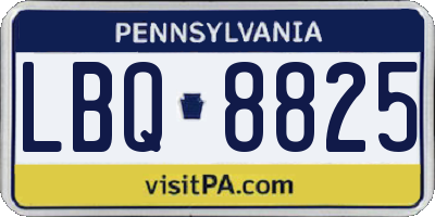 PA license plate LBQ8825