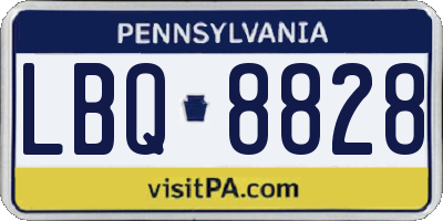 PA license plate LBQ8828