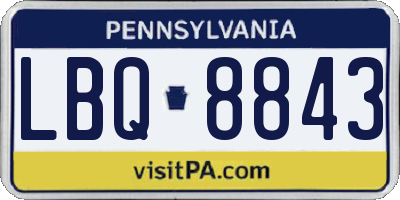 PA license plate LBQ8843