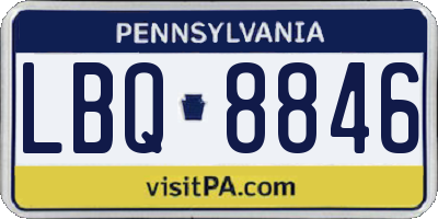 PA license plate LBQ8846