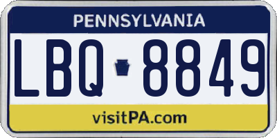 PA license plate LBQ8849