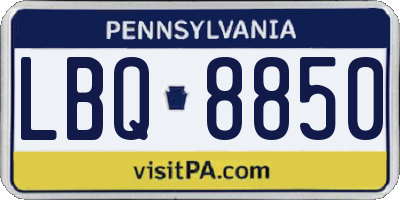 PA license plate LBQ8850