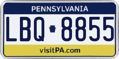 PA license plate LBQ8855