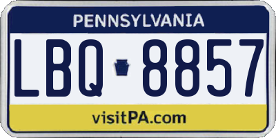 PA license plate LBQ8857
