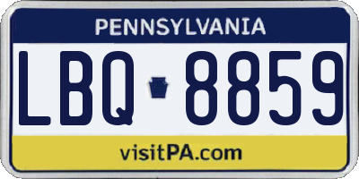 PA license plate LBQ8859