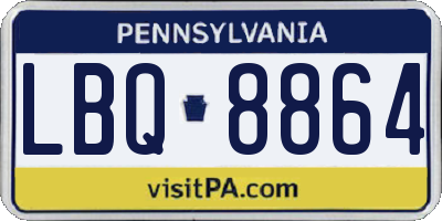 PA license plate LBQ8864