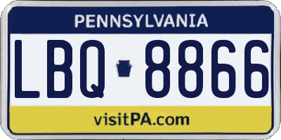 PA license plate LBQ8866