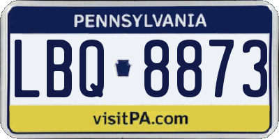 PA license plate LBQ8873
