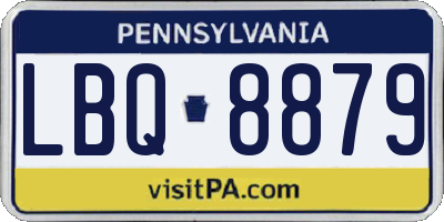 PA license plate LBQ8879