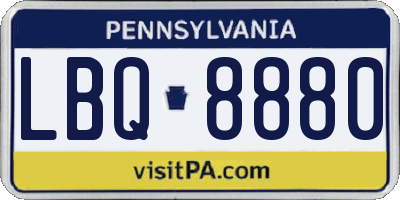 PA license plate LBQ8880