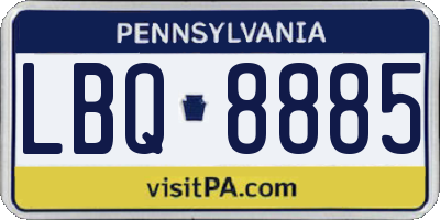 PA license plate LBQ8885
