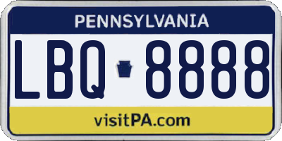 PA license plate LBQ8888