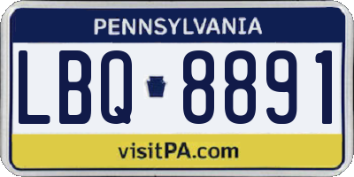 PA license plate LBQ8891